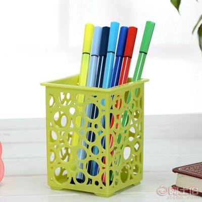 精致辦公美學(xué) 以福韓國鏤空網(wǎng)格花紋辦公筆筒評測